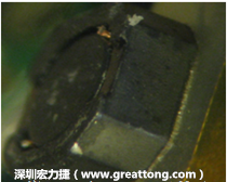 使用银(Ag)镀层的电源电感器(Power Inductors)，经过推力测试后，零件端点上已经看不到任何镀层的痕迹了，所以其耐推力就比较小。