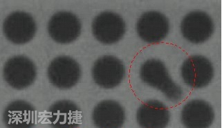 BGA空焊,导通孔(via)连接焊垫